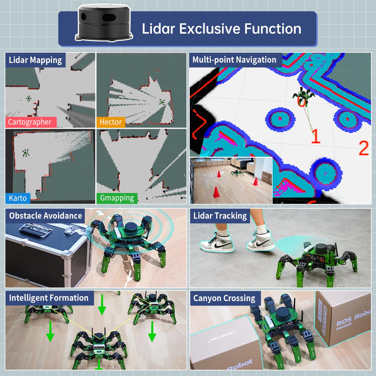 phage ros hexapod robot python programming with depth... Mua Hiwonder JetHexa Hexapod Robot Kit for Jetson Nano 3D Depth Camera ...