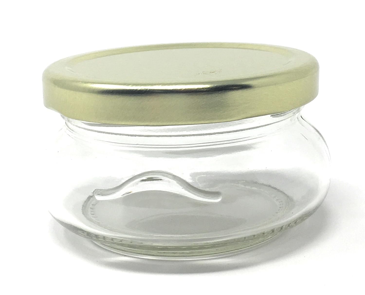 6 oz Glass Tureen Jar with Gold Metal Lid 12 pack by Packaging For You