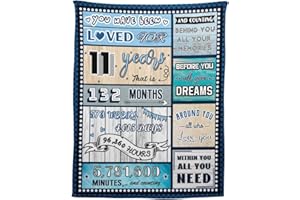 YISUMEI 11 Year Old Boy Birthday Gift, Super Soft and Warm Happy Birthday Blanket, Digital Heartwarming Sentences Creative Design Ideal Gifts for 11th, 50"x60"