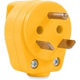 Camco Power Grip RV Mini Replacement Plug - Attach 30 Amp RV Plug to Existing 30 Amp RV Extension Cord - Features Ergonomic Designed Handle for Easy Gripping- Rated for 125 V/3750 W (55283)