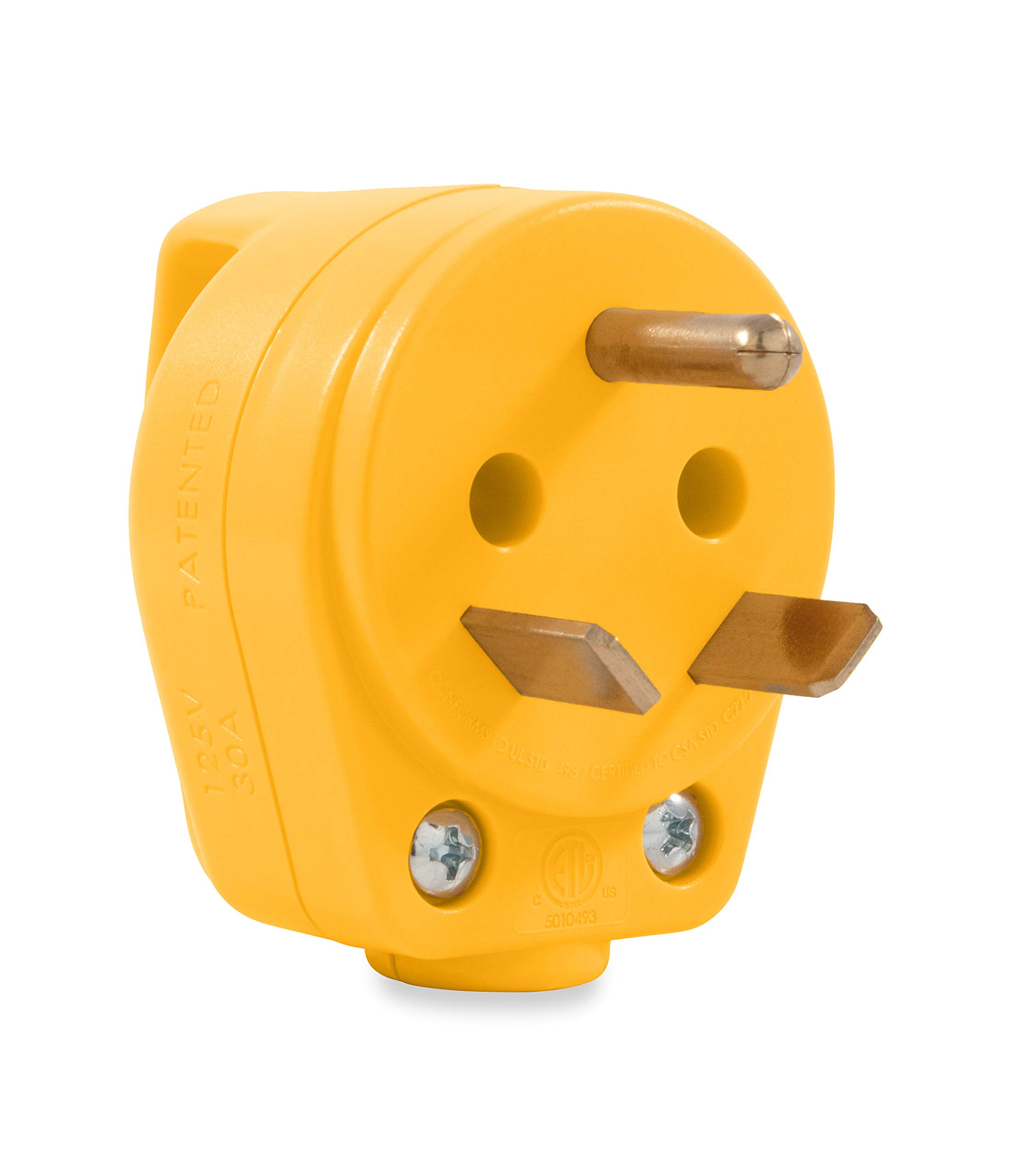 Photo 1 of Camco Power Grip RV Mini Replacement Plug - Attach 30 Amp RV Plug to Existing 30 Amp RV Extension Cord - Features Ergonomic Designed Handle for Easy Gripping- Rated for 125 V/3750 W (55283)