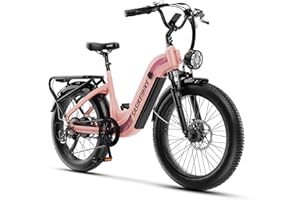 SASIKEIBIKE 1500W Motor Peak Electric Bike for Adults and Teenagers, 48V 20AH Removable Battery Step Thru EBike, 30+MPH, 80 Miles Max Range, 24" Fat Tire Adult Electric Bicycles for 7 Speed