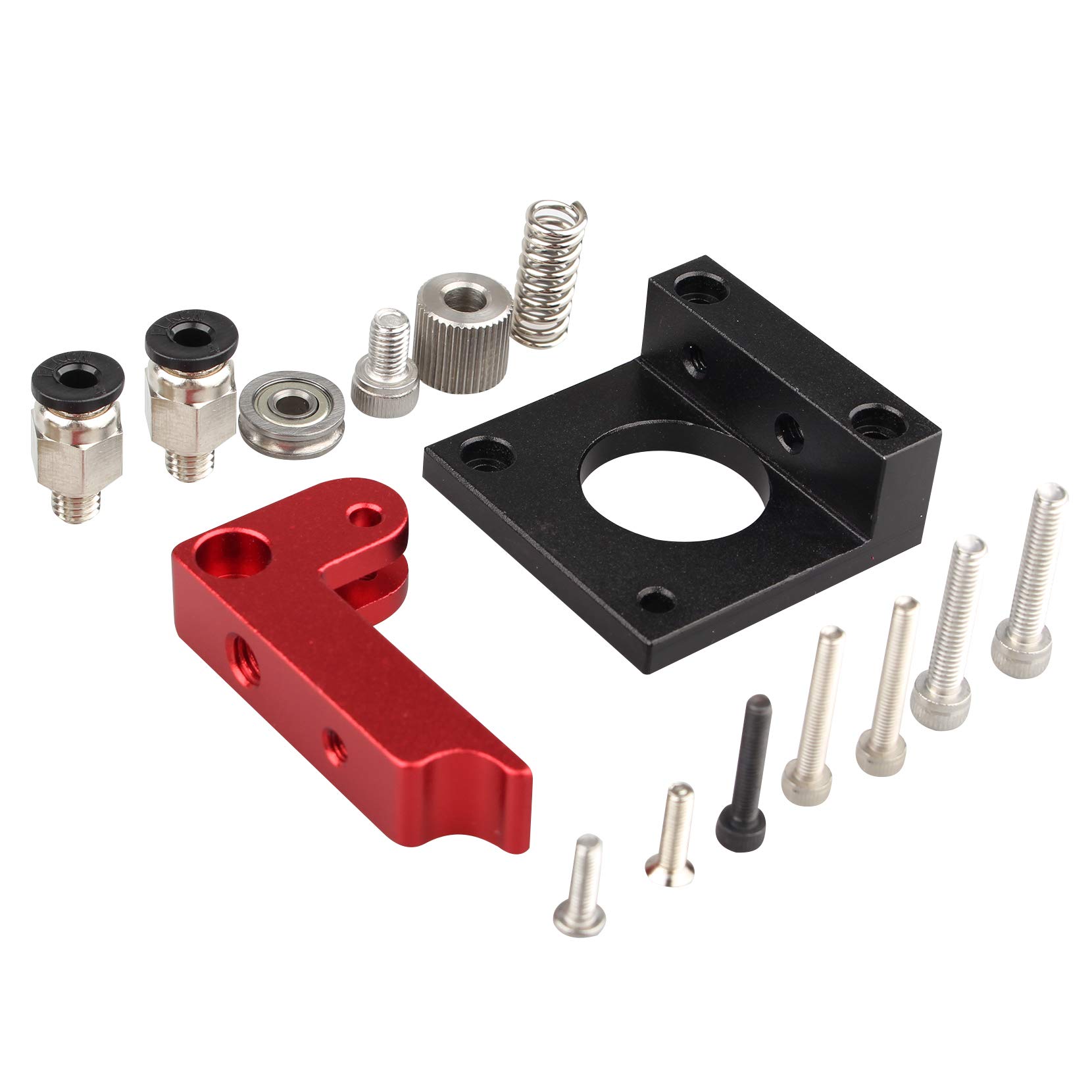 Jopto MK8 Bowden Extruder Accessories, Left Hand 1.75mm Filament 3D Printer Parts MK8 Extruder Aluminum Frame MK8 Extruder Drive Feed DIY Kit Compatible with Reprap 3D Printer Kossel Mendal Prusa