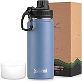 koodee 16 oz Water Bottle Stainless Steel Double Wall Vacuum Insulated Water Bottle for School Wide Mouth Flask with Leakproof Spout Lid (Royal Blue)