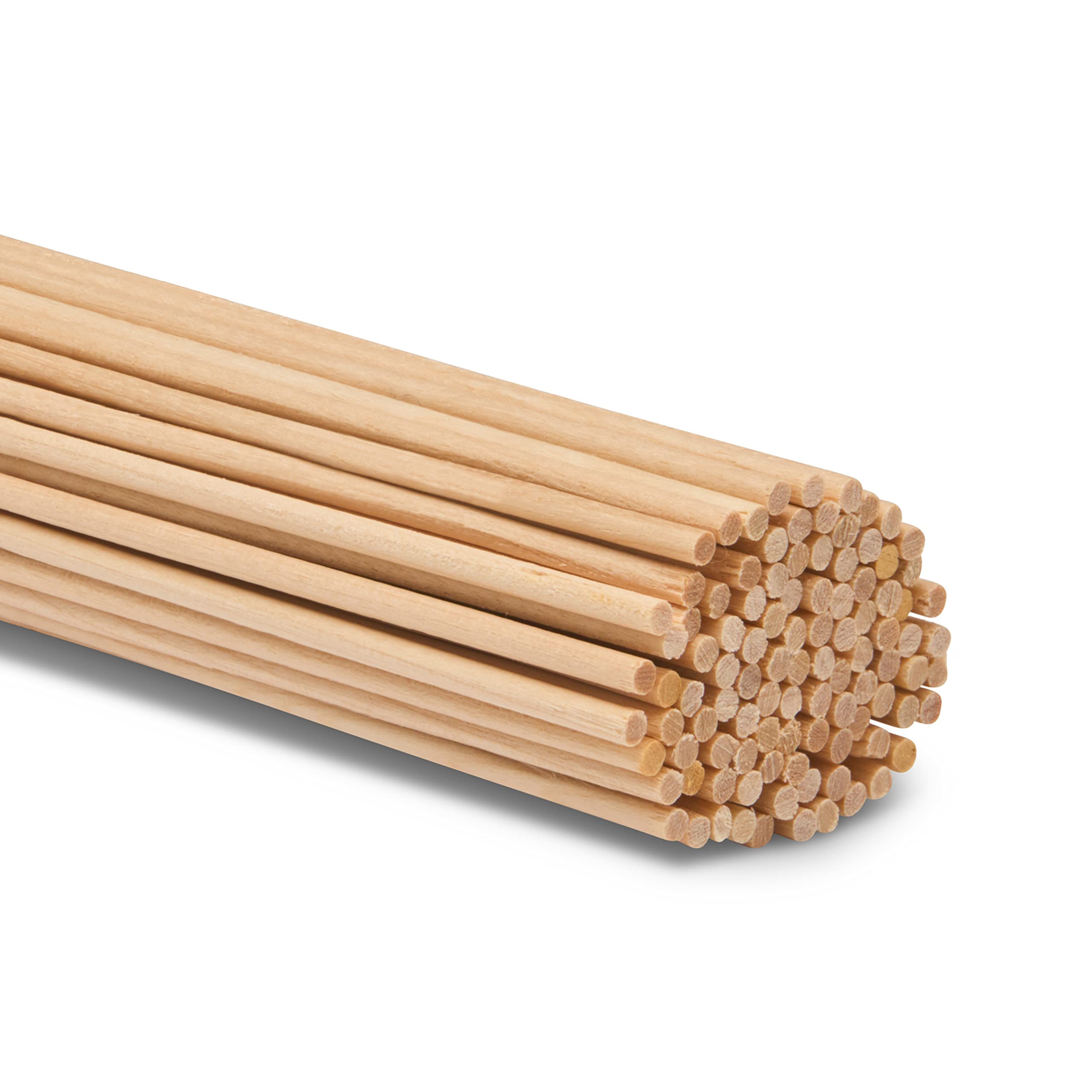 Wooden Dowel Rod, 1/8 Inch x 12 Inch Wood Dowels, Pack of 100 Wooden Dowels for Crafts, Unfinished Hardwood Wooden Dowels Rods, Strong Wood Rod Dowels for Crafting and DIYers