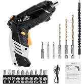 Cordless Electric Screwdriver Set, 3.6V 1300mAh Mini Power Screwdriver | USB Rechargeable Built-in LED Light &amp; Flexible Shaft and Bits, 17pcs Hand Tool Kit for Small Repairs &amp; Household DIY Projects