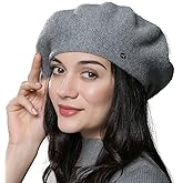 ENJOYFUR Womens Winter Beret Hat Knitted Beanie Cap Autumn Winter Hat French Classic Beret
