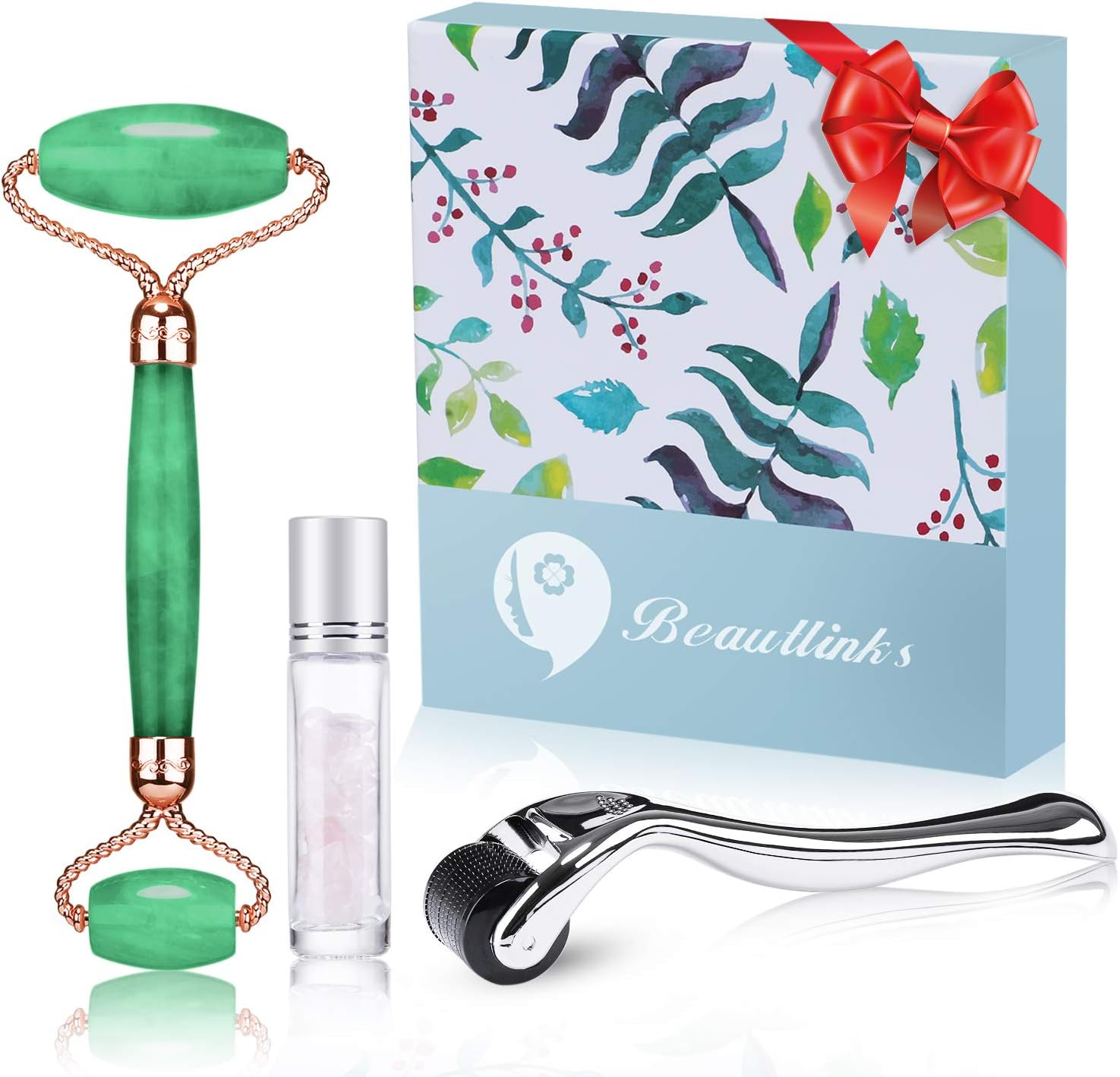 Jade Roller Derma Roller Kit Microneedles 3 in 1 Ice Roller Dermaroller for Face and Body