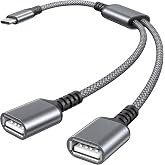 Basesailor USB C Male to Dual USB Female Cable Adapter 3.3FT,OTG Adapter | Thunderbolt 3 to Double USB 2.0 Converter for MacBook,iPad Pro 2021 Air 4 5,Microsoft Surface Go,Galaxy S26,iPhone Duo 18 Max
