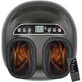 Foot Massager Machine with Heat,Shiatsu Foot Massager Home with Air Compression,Adjustable Electric Massager Machine for Feet Office,Wireless Control,DIY Gifts Draw Patterns for Man &Women,Black