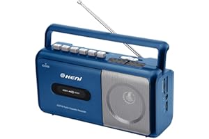 G Keni Portable Cassette Player Boombox AM/FM Radio Stereo, Casette Tape Player Recorder with Earphone Jack Battery Operated or AC Powered (Blue)