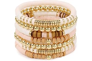 Elegance 11 designs Heishi Beaded Bracelets For Women Polymer Clay Colorful Surfer Stackable Beads Boho Bracelet Summer Beach Jewelry Set