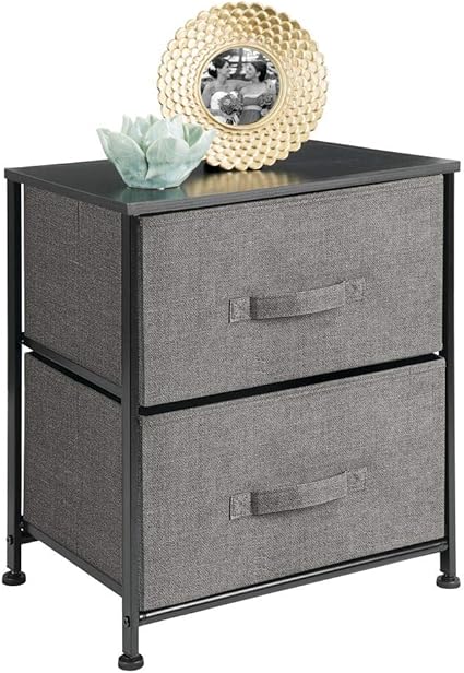Amazon.de: mDesign Nachttisch mit 2 Schubladen – Schrank Organizer aus