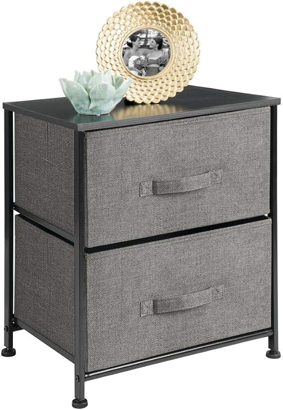 Amazon.de: mDesign Nachttisch mit 2 Schubladen – Schrank Organizer aus
