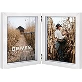 ORIVAN Double 5x7 Picture Frame - Hinged Vertical MDF Wood Frame With Glass Front, Black - View #11