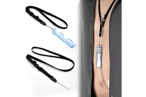 GENERTURBO 1 PCS PD Catheter Holder with 2 PCS Adjustable Necklace Lanyards, Peritoneal Dialysis Accessories Transfer Set Holder for Baxter, PD Dialysis Catheter Showering Support for Men, Women (Blue)