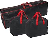 Ram Black 3 Piece Large Christmas Tree Storage Bags With Zip Waterproof view 1