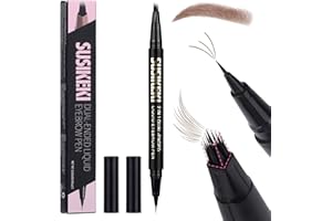 SUSIKEKI Dual Ended Microblading Eyebrow Pen - 2 in 1 Liquid Eyebrow Pencil with Brow-Fection Angled Brush & Precise Detail B