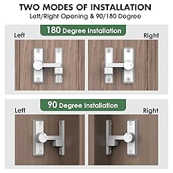 Mixizigoz Barn Door Lock Latch, 90/180 Degree Flip