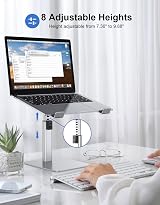 Babacom Laptop Stand Aluminum 8-Height Riser 10-16 Inch Notebooks Silver view 2
