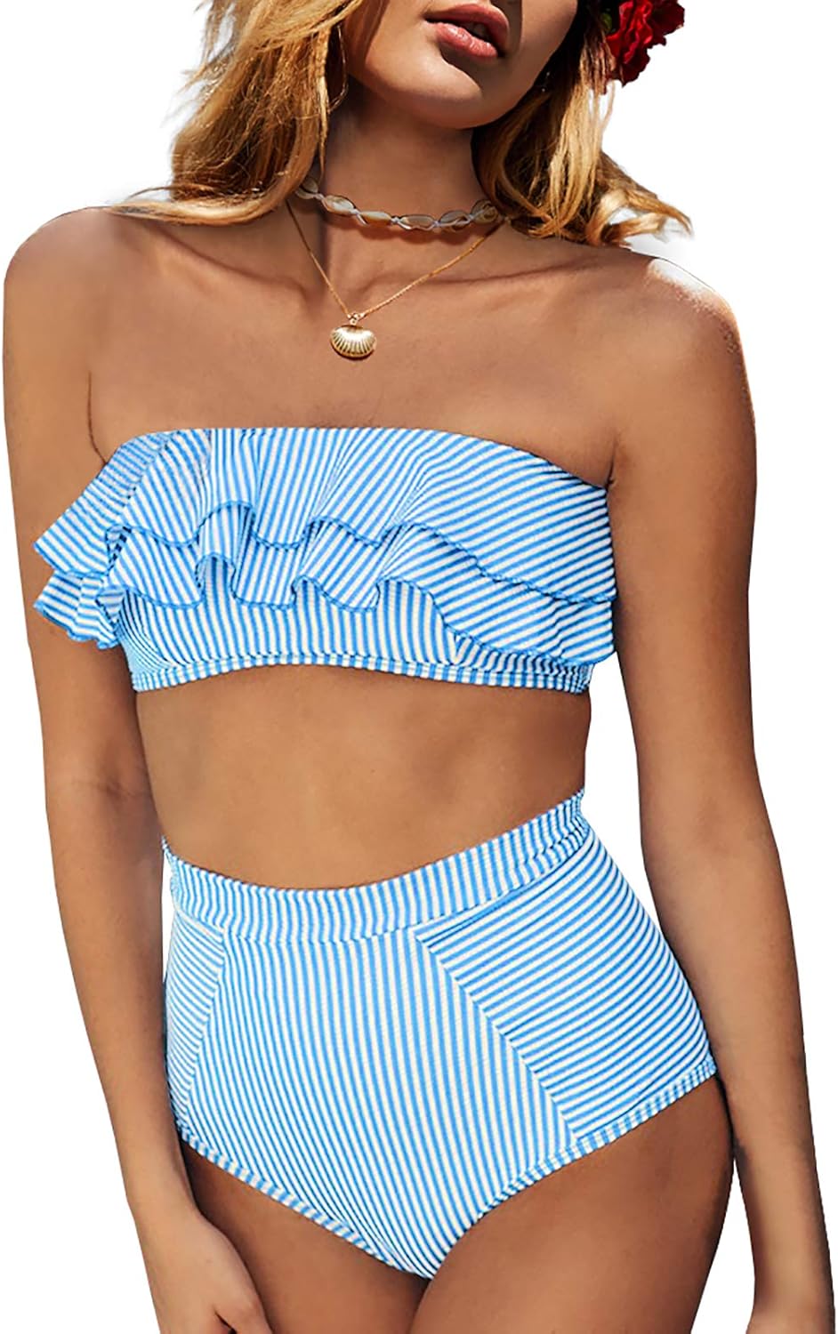 bandeau bikini gestreift