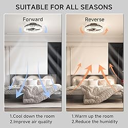 VOLISUN Fandelier Ceiling Fans with Light, 15.7in