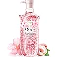 Kustie Cherry Blossom Brightening Body Wash, Natural Petals & Essential Oils - Antioxidant, 24H Fragrance & Deep Moisturizing Cleanse Shower Gel for Sensitive & Dry Skin with Pump Bottle, 16.9 Fl Oz