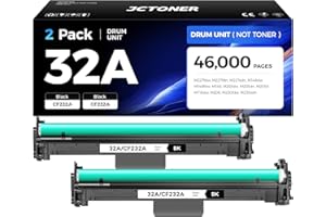 JCTONER 32A CF232A Drum Unit Not Toner 2-Pack Black Replacement for HP 32A CF232A Imaging Drum Compatible for HP LaserJet Pro MFP M227fdw M227fdn M227sdn M203dw M203dn M203d M118dw M148dw M148fdw M149 Printer
