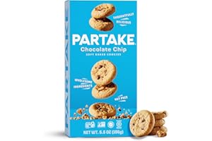 PARTAKE FOODS Gluten Free Partake Soft Baked Chocolate Chip Cookies - Vegan - Free From the Top 9 Allergens Including Dairy, Wheat, Soy, Eggs, & Peanuts - Non GMO - Safe School & Office Snack (1 Pack, 5.5oz Box)