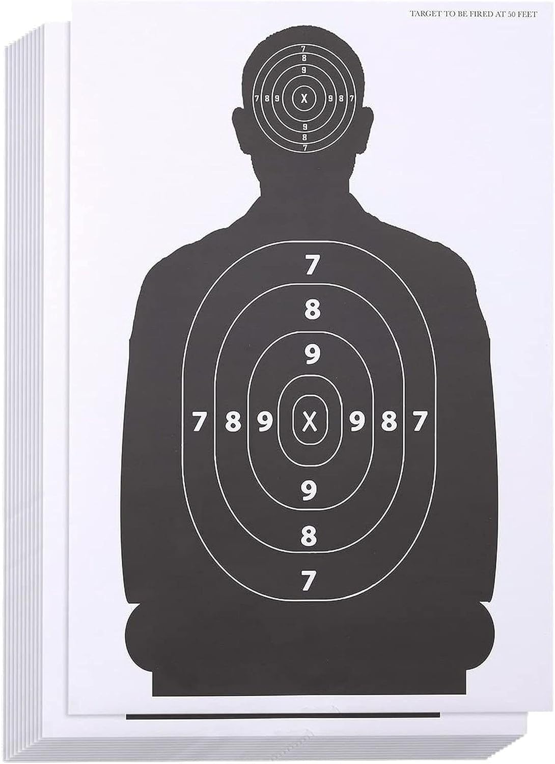 Juvale Shooting Range Paper Silhouette Targets for Firearms (17 x 25 in, 50 Sheets)