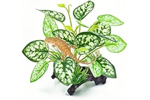 MRTIOO Reptile Artificial Plants, Terrarium Plants Decorations Supplies, Amphibian Habitat Hideout Tank Accessories, Rainforest Ground Plant