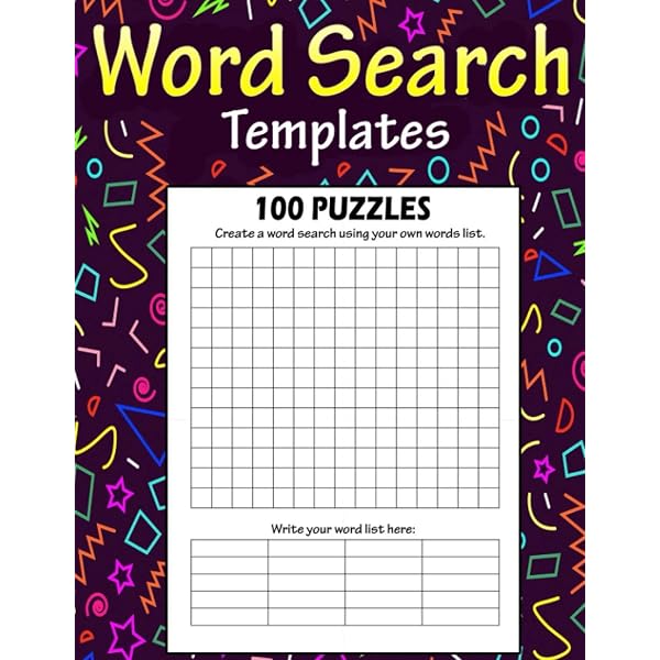Word Search Blank Puzzle Grids: Make your own word search Puzzle Book for  Adults Older Kids 100 Empty Template sheets 15 x 15 Grids Classic pen and  paper game (Cool Mind Logic