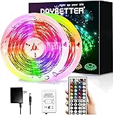 DAYBETTER Led Strip Lights Waterproof, 32.8ft(2 Rolls of 16.4ft) Led Tape Lights Color Changing 300 LEDs Light Strips Kit with 44 Keys Ir Remote Controller and 12v Power Supply for Indoor Outdoor Use