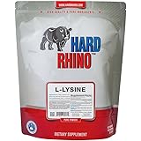 Hard Rhino L-Lysine Powder, 1 Kilogram (2.2 Lbs), Unflavored, Lab-Tested, Scoop Included