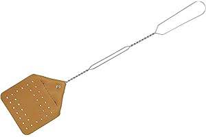 AMISH HANDCRAFTED Amish Valley Products Leather Fly Swatter Handcrafted Wire Handle Flyswatter Choice of Color (Brown)