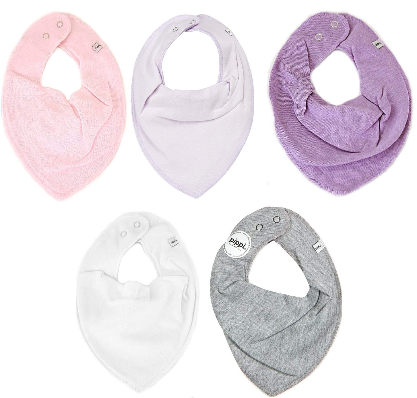 Pippi Bandana Bib - solid (5-pack)