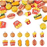 Boutigem Resin Food Charms Cake Candy Sweet Dessert Fast Food Pendants Cute Imitation Food Charms for DIY Crafts Keychain Necklace Hang Ornament Jewelry Making