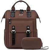 LOVEVOOK Laptop Backpack for Women Work Travel Commuter Backpack Business Computer Bag Teacher Doctor Nurse Bags College Backpack Purse Laptop Bag, 15.6 Inch, Coffee-black