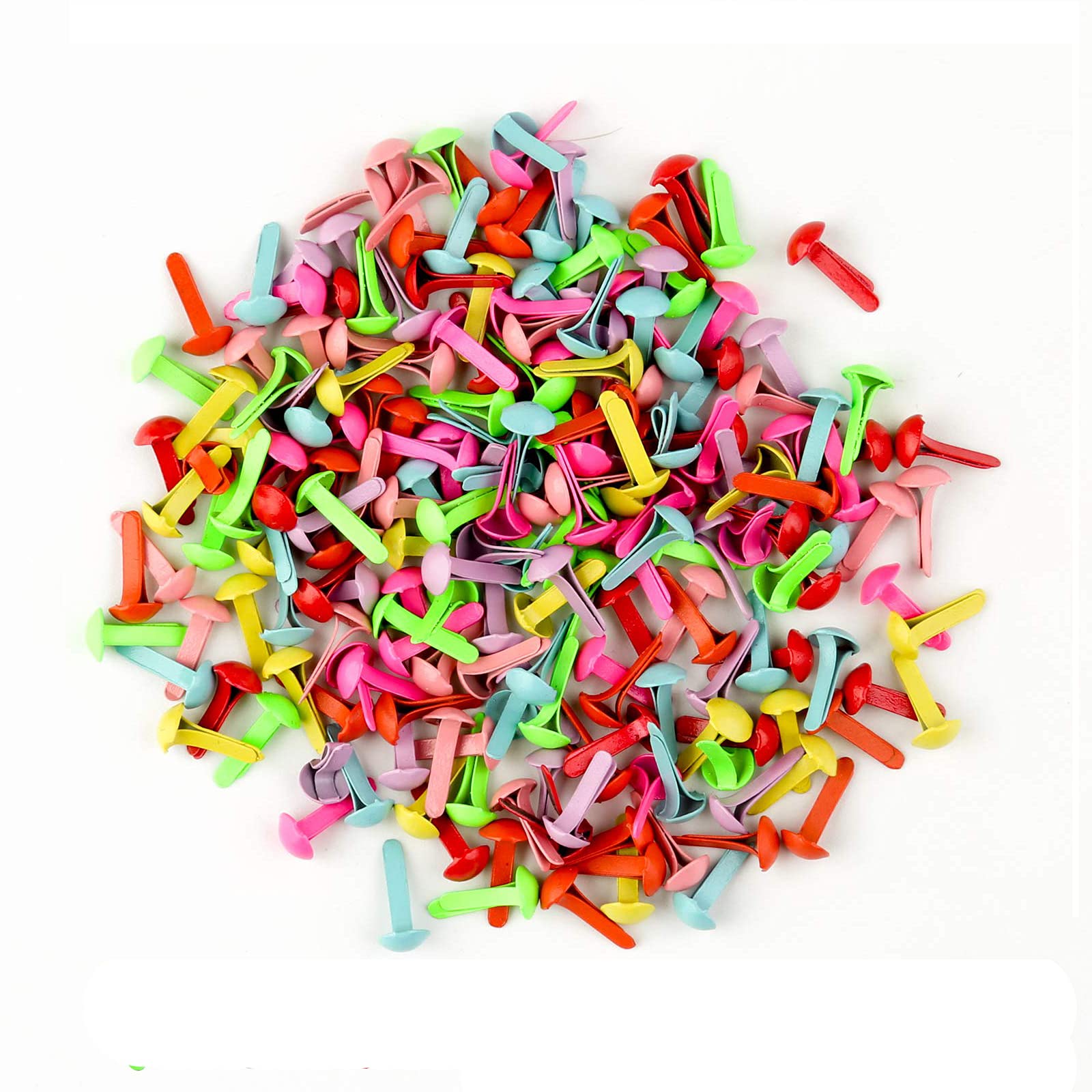 Split Pins,200 Pcs Mini Brads Metal Paper Fasteners Coloured Brad Fasteners Pastel Round Brads for Craft Stamping Scrapbooking DIY 5.5 * 11MM