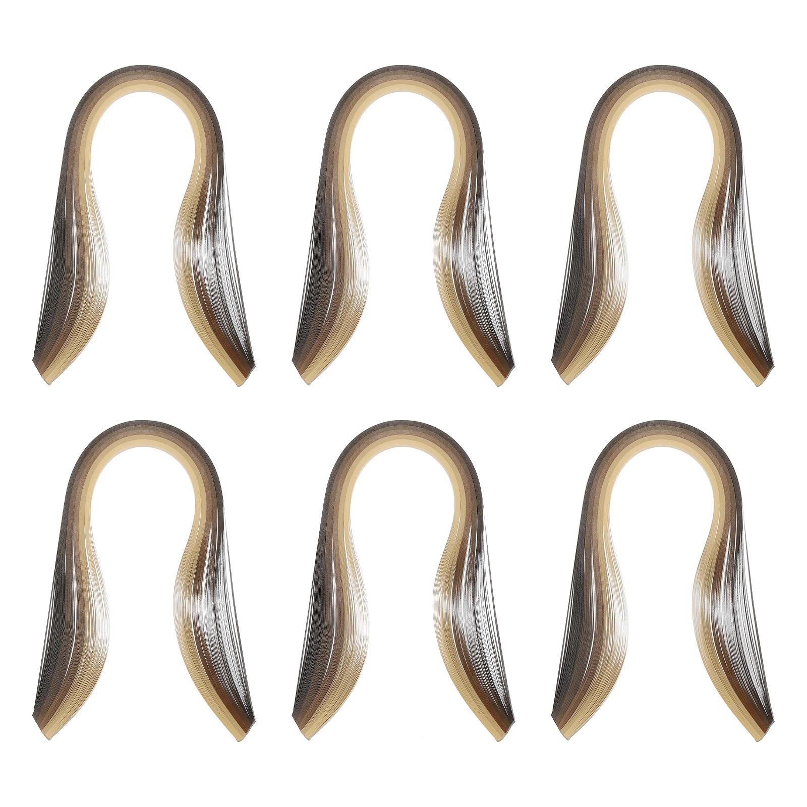 PATIKIL 600pcs Rainbow Quilling Strips Paper 3/16"(5mm) 15" Origami Paper Quilling Strip for Art DIY Hand Craft Christmas, Gradient Brown