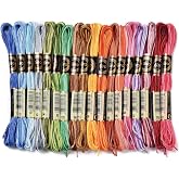 CABODYALS 18 Skeins 157.5 Yards Variegated Embroidery Floss for Jewelry DIY | 6 Strands Gradient Polyester Cross Stitch Threads Variegated Rainbow Crewel Bracelet String Bulk for Making Holiday Projects