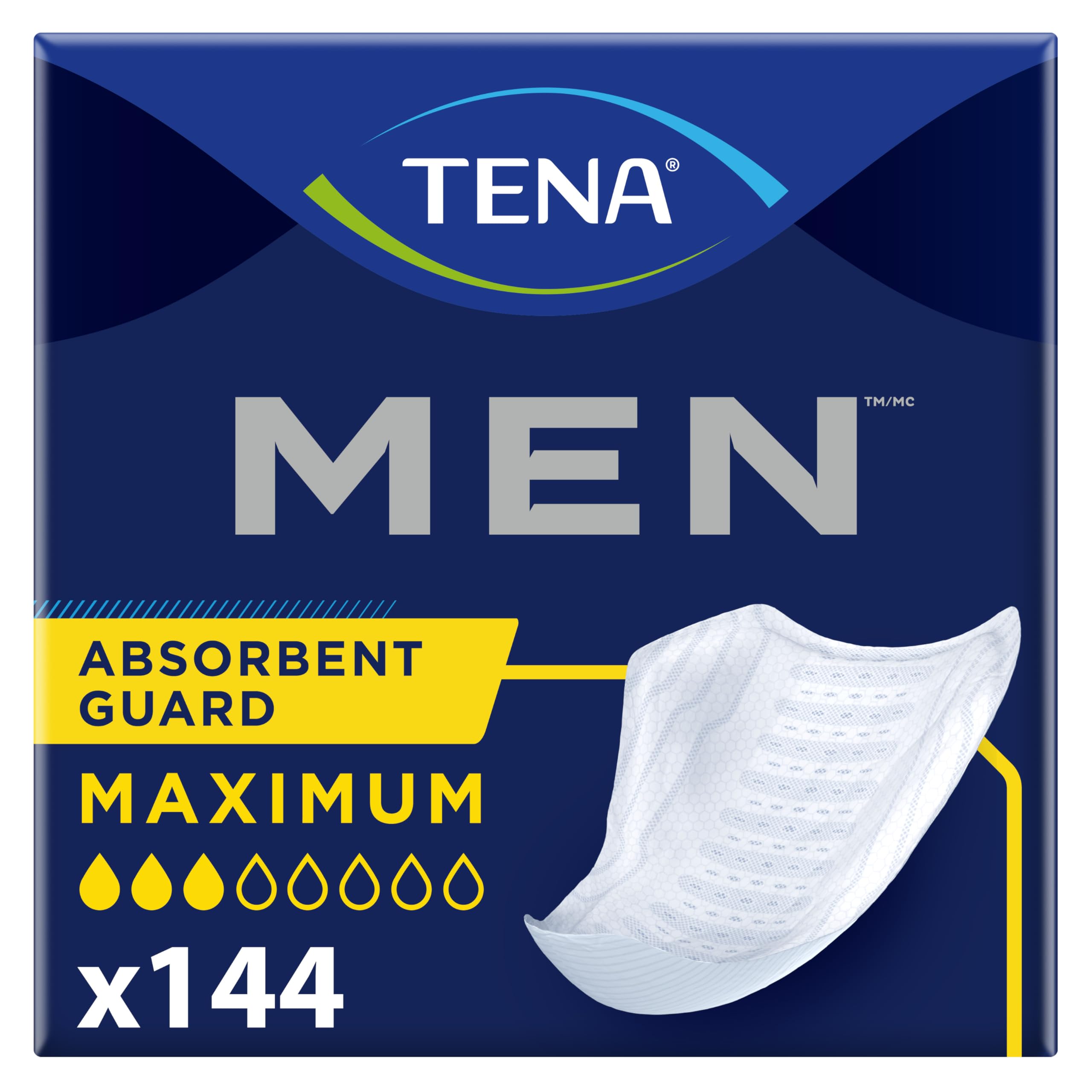 Photo 1 of ***FACTORY SEALED***TENA Men Protective Incontinence Guards, Maximum Absorbency, 144 Count