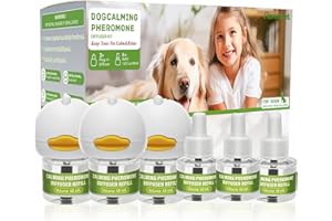 9 Pack Dog Calming Pheromones Diffuser - 180 Day Supply with 3 Plug Ins & 6 Refills (48ml) - Anti-Anxiety Relief for Dogs, Ca