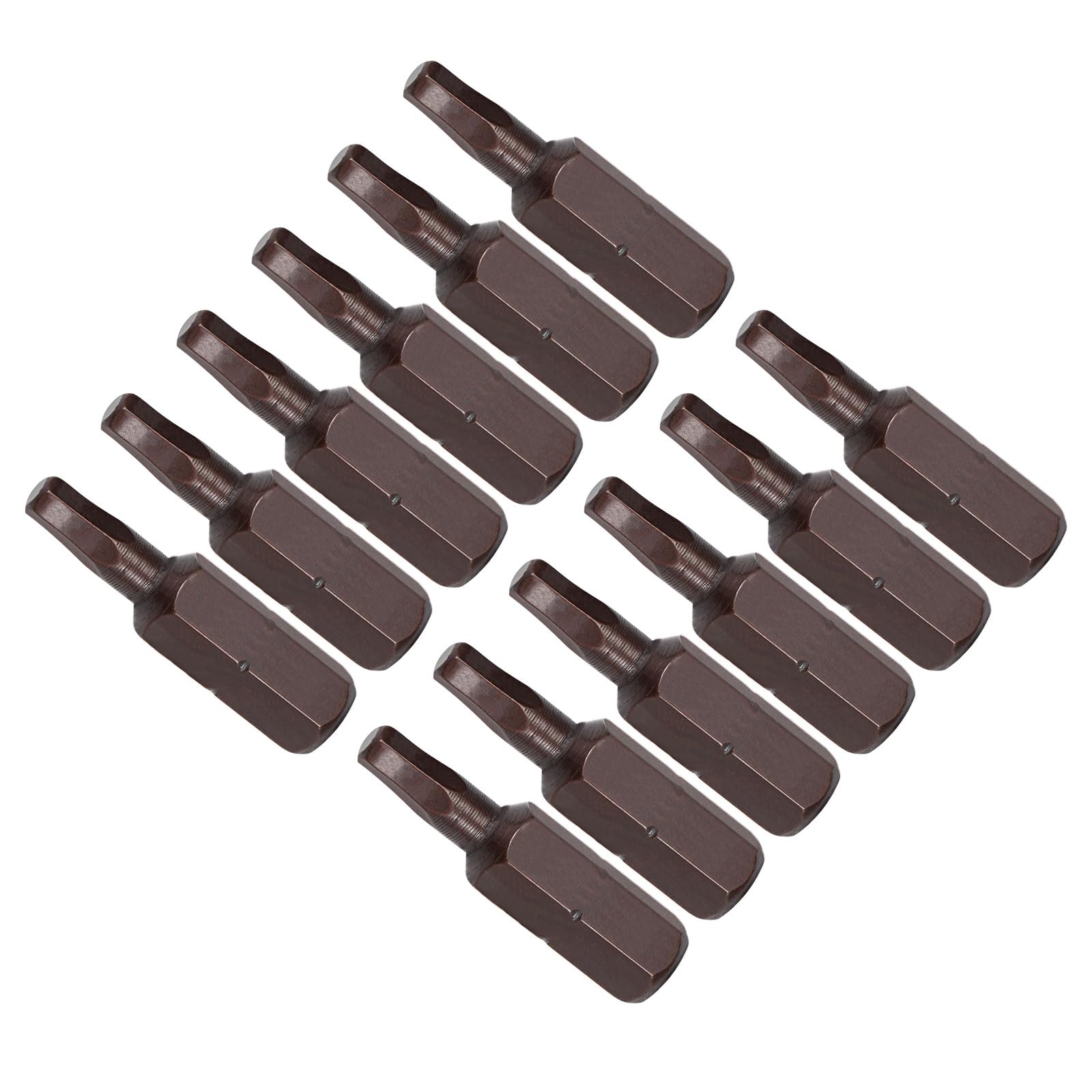 CoCud Hex Screwdriver Bits, 25mm Length 1/4" Hex Shank H3, S2 Steel Hexagon Head Screwdriver Bit - (Applications: for Automobile Repair), 12-Pieces