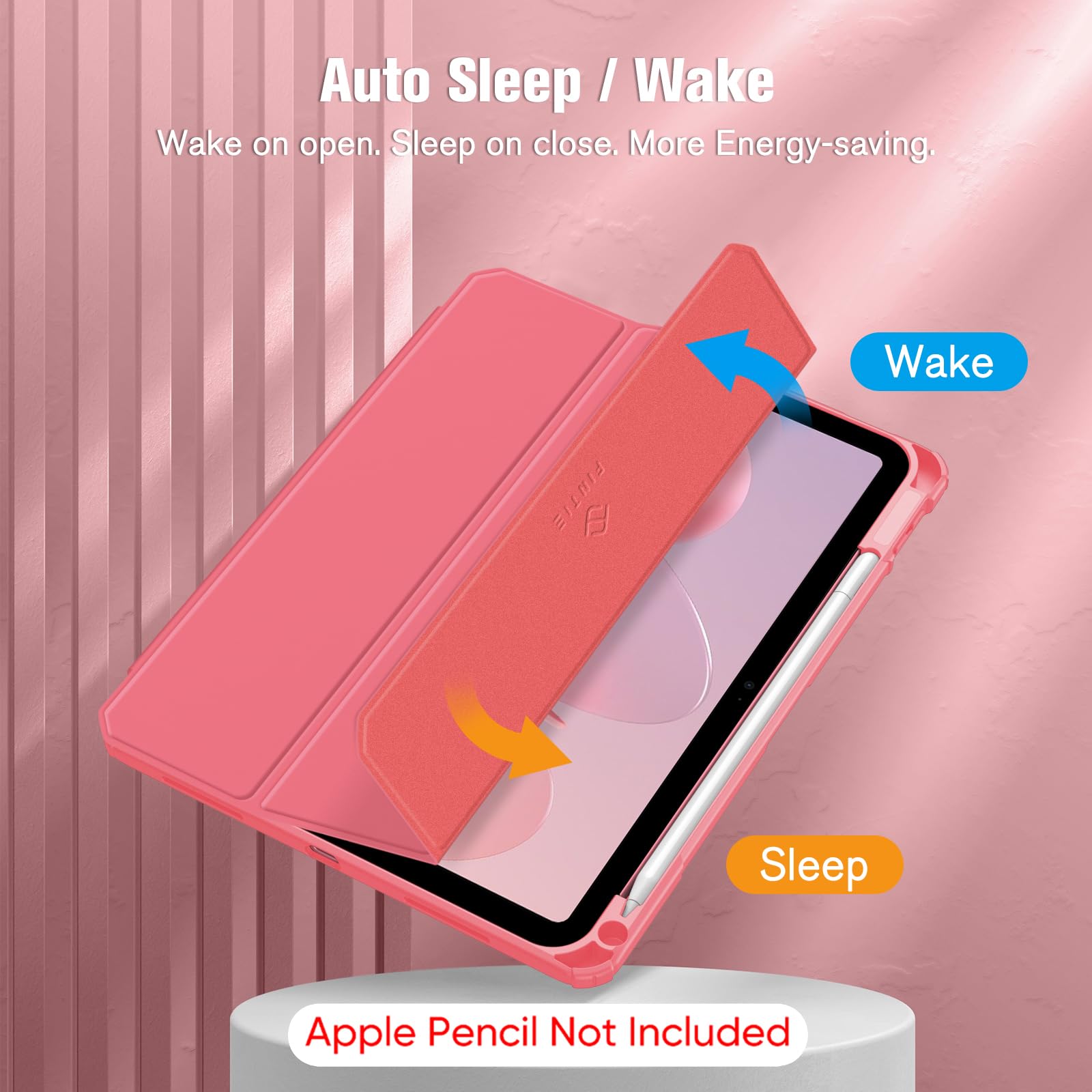 Fintie Hybrid Slim Case for iPad (A16) 11th Generation 11 Inch (2025), iPad 10th Generation 10.9 Inch (2022) - Shockproof Cover with Clear Transparent Back Shell & Pencil Holder, Pink