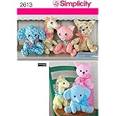 Simplicity 2613 Cute Stuffed Animal Sewing Pattern for Children and Toddlers by Elaine Heigl Designs, One Size