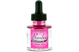 Dr. Ph. Martin's Bombay India Ink (3BY) Ink Bottle, 1.0 oz, Magenta, 1 Bottle