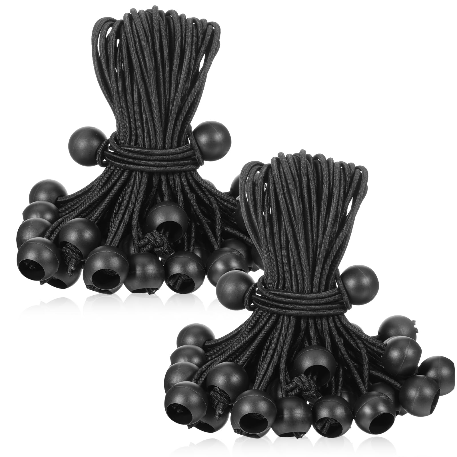 Photo 1 of 100Pcs Ball Bungee Cords, 5.9 Inch Heavy Duty Tarp Bungee Cords with Balls, Black Elastic Bungees Ball Cords for Secure Hold Outdoor Camping Tents Cargo Holding with UV Resistant