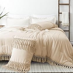 ALEISSEL Beige Comforter Set King Size, Ultra-Soft