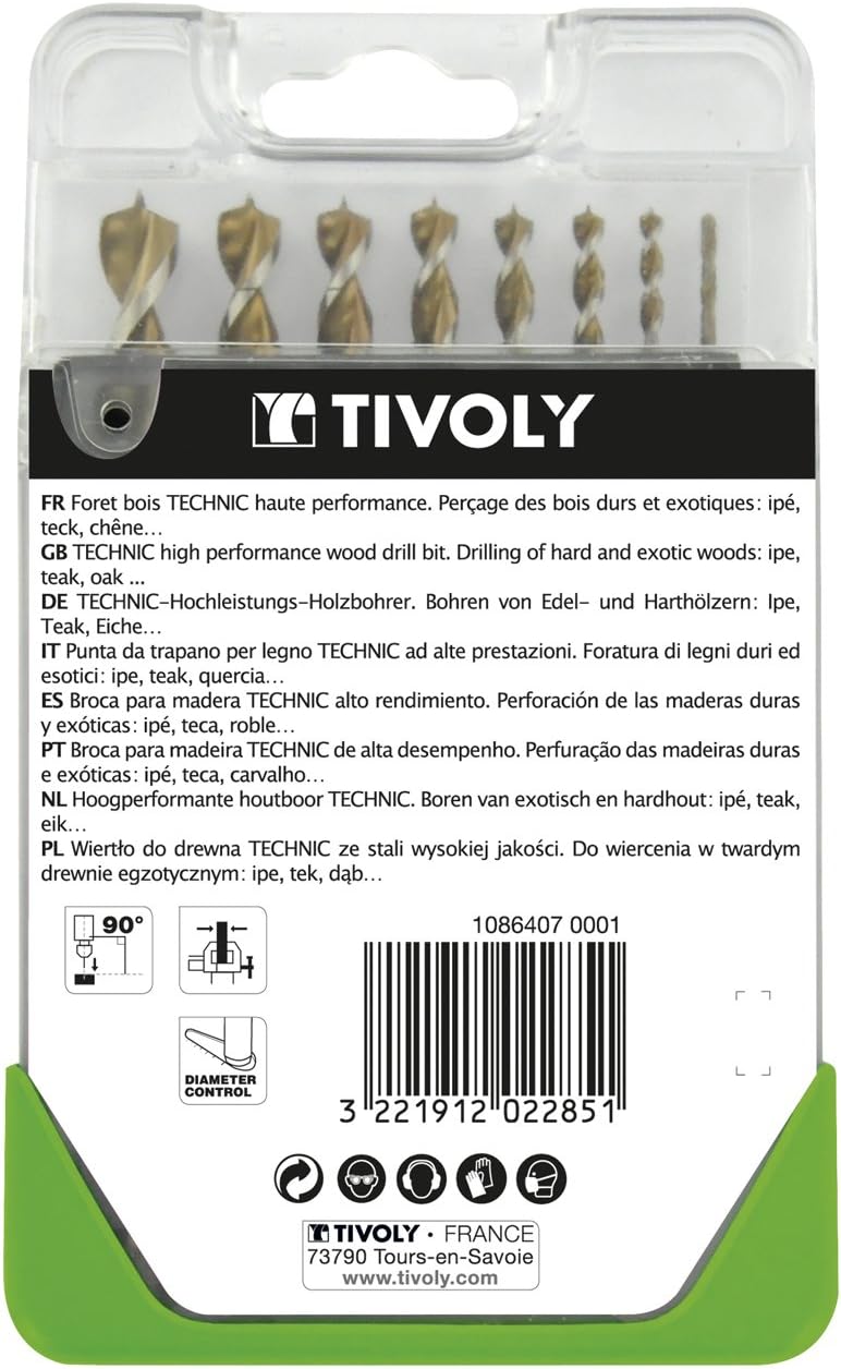 TIVOLY, High Performance HSS Wood Drills Set, for Wood Drilling - Image 3